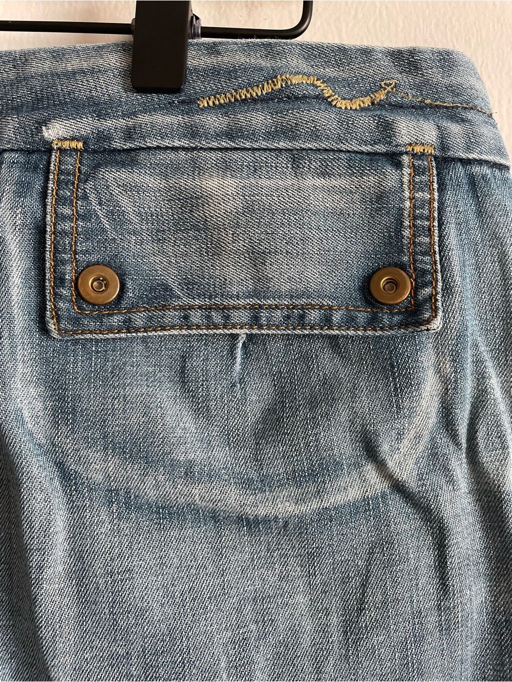 7 for all mankind denim jean skirt rivets y2k distressed 30 - Picture 5 of 8